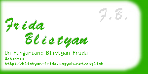 frida blistyan business card